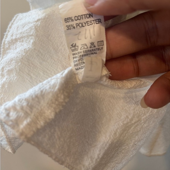 White Faux Wrap Skirt w/ Side Tie - Picture 6 of 6